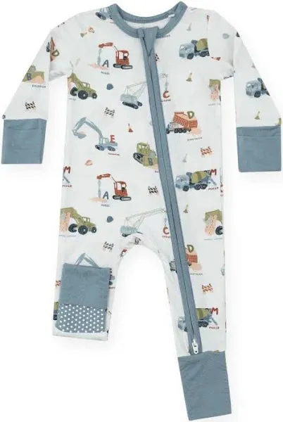 2 Way Zipper Romper - Construction Alphabet