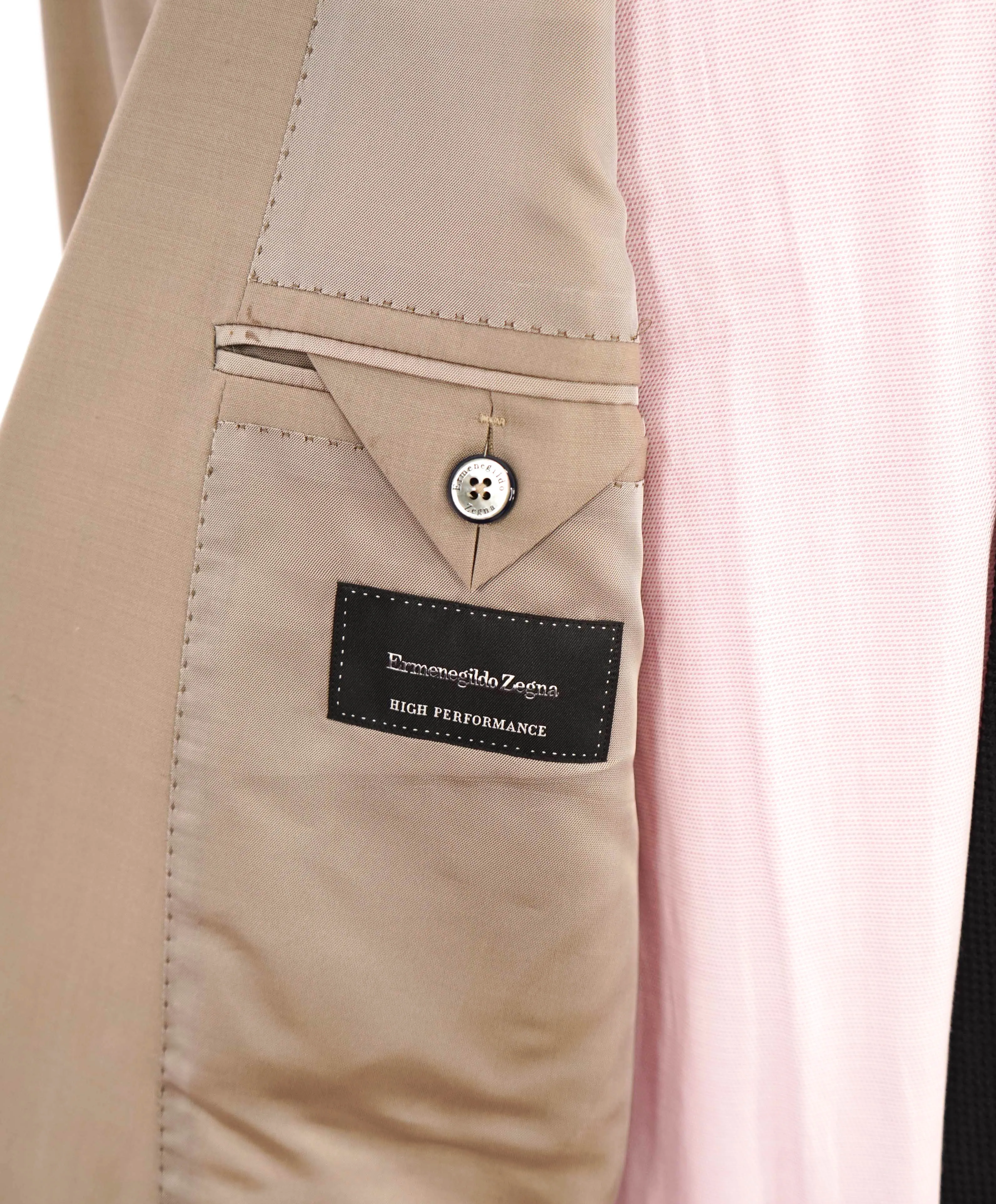 $3,290 ERMENEGILDO ZEGNA - “HIGH PERFORMANCE” Beige/Neutral Blazer- 44L