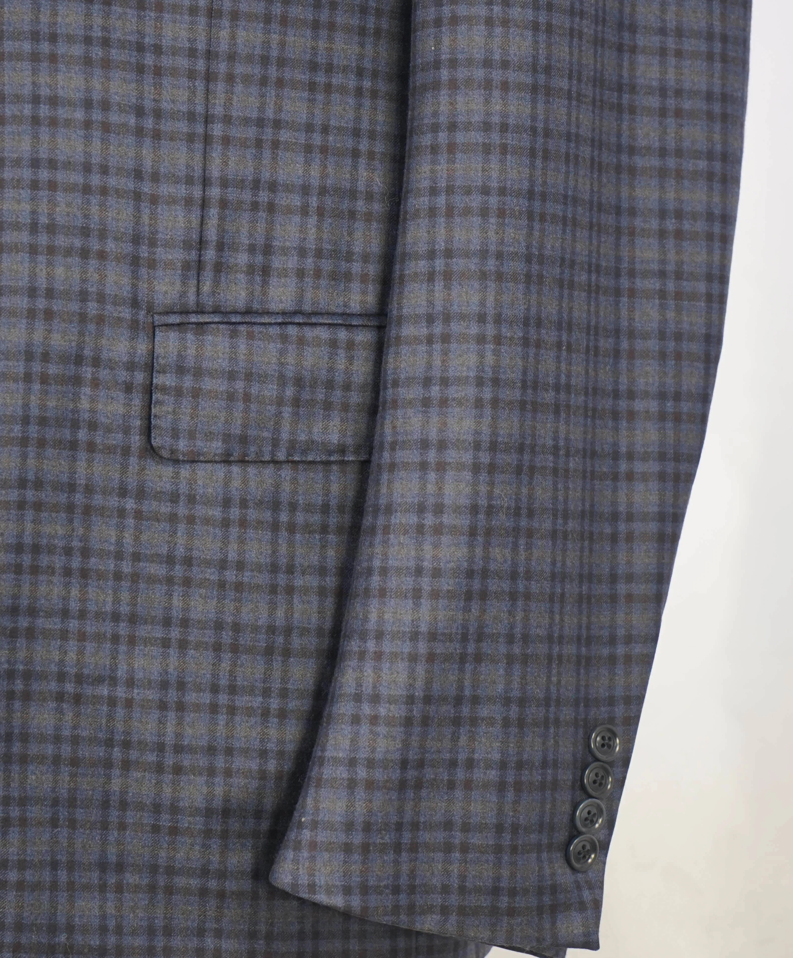 $3,290 ERMENEGILDO ZEGNA- “TORFEO LIGHT”  Blue Check Plaid Blazer- 42R