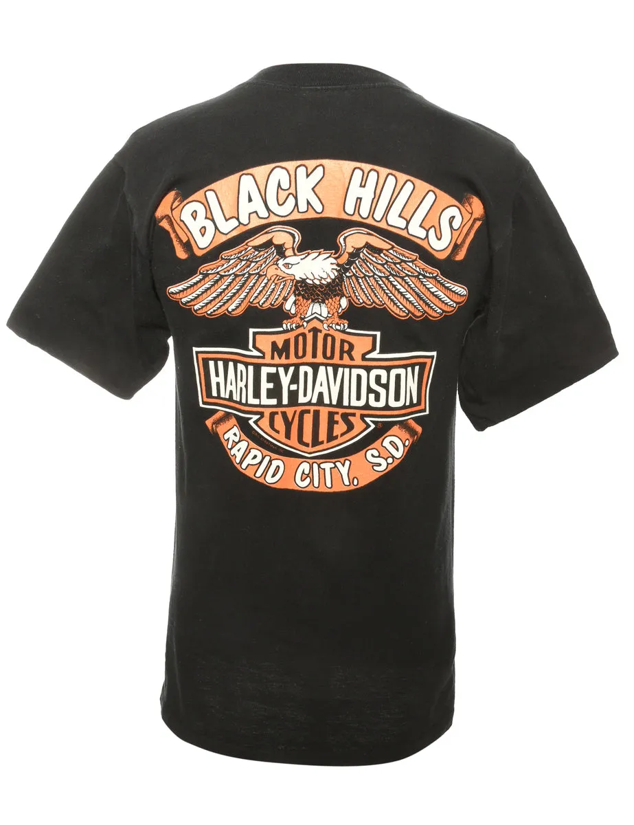 Black Harley Davidson Printed T-shirt - M