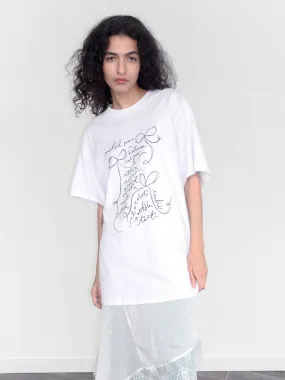 Bow Print Round Neck Casual T-shirt