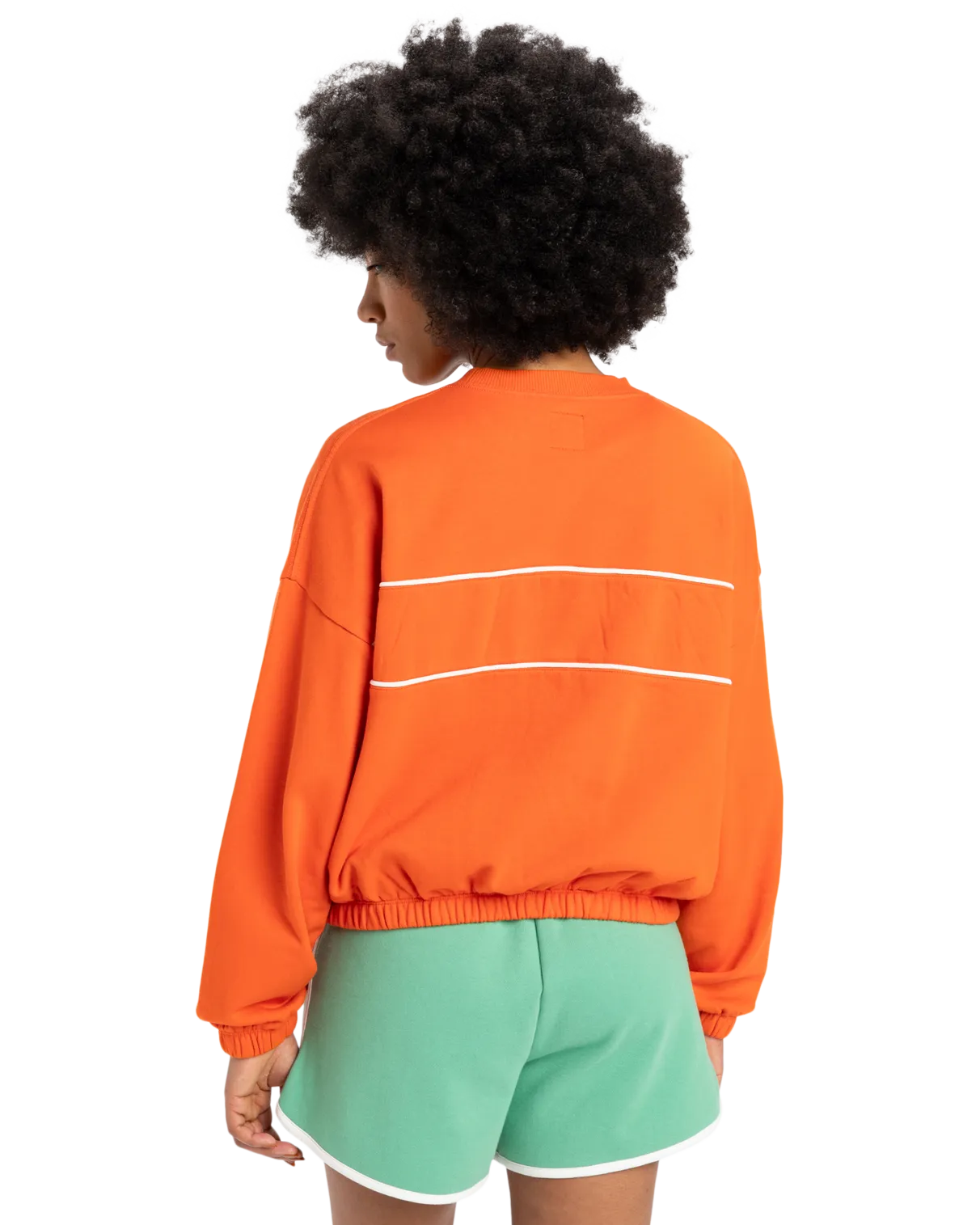Crop Over Crew Sweatshirt in Tigerlily