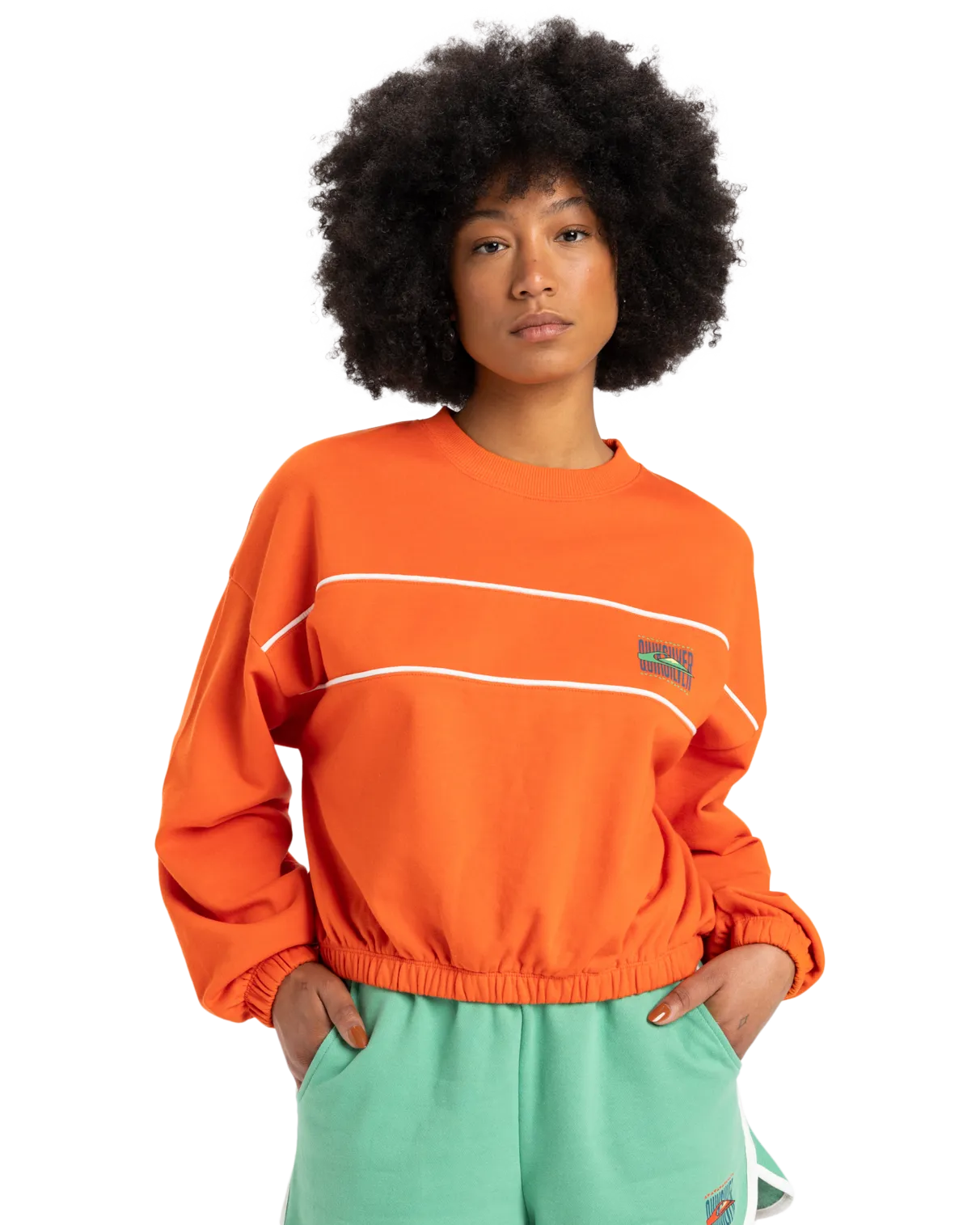 Crop Over Crew Sweatshirt in Tigerlily