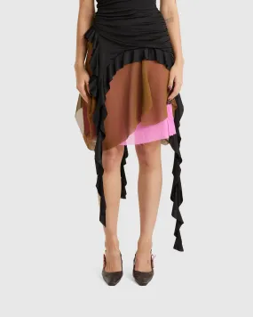 Draped Skirt Ochre/Pink