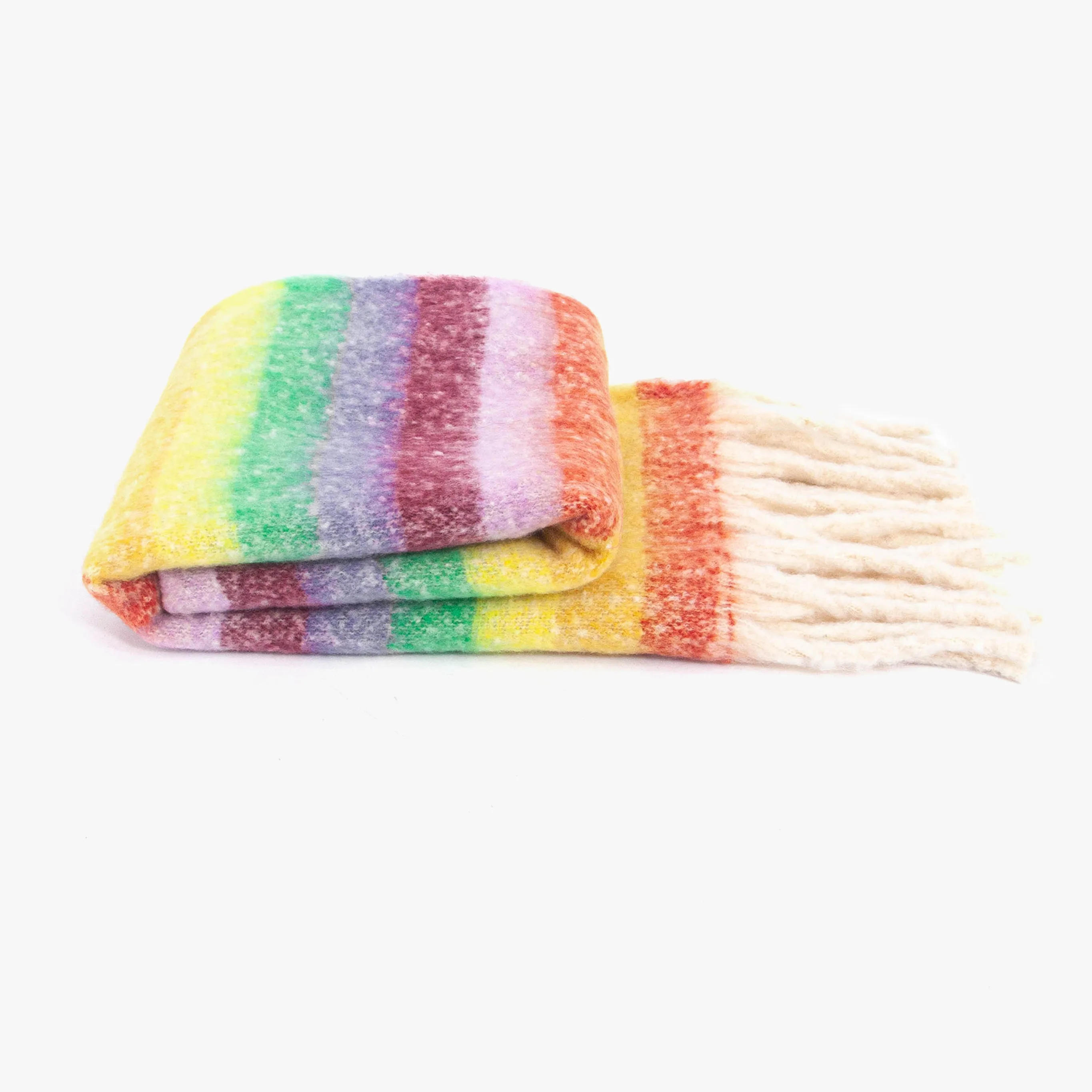 Eliza Heavyweight Scarf - Multi, Rainbow Stripe