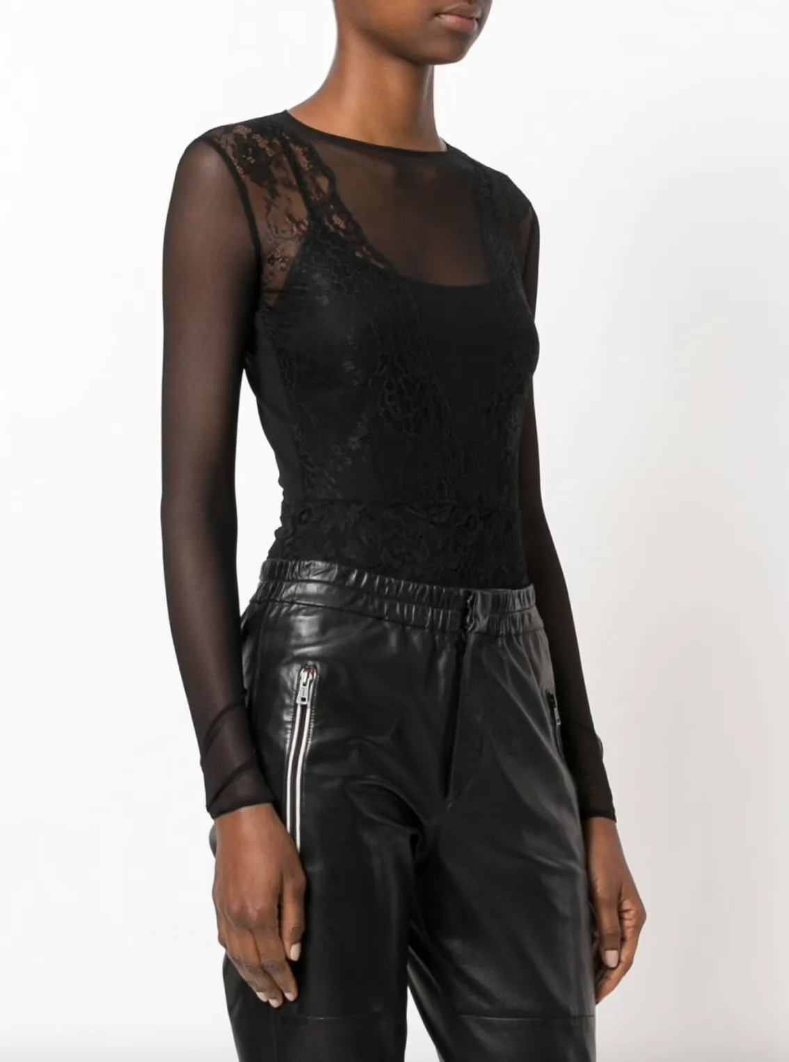 Faith Connexion Lace Mesh Bodysuit