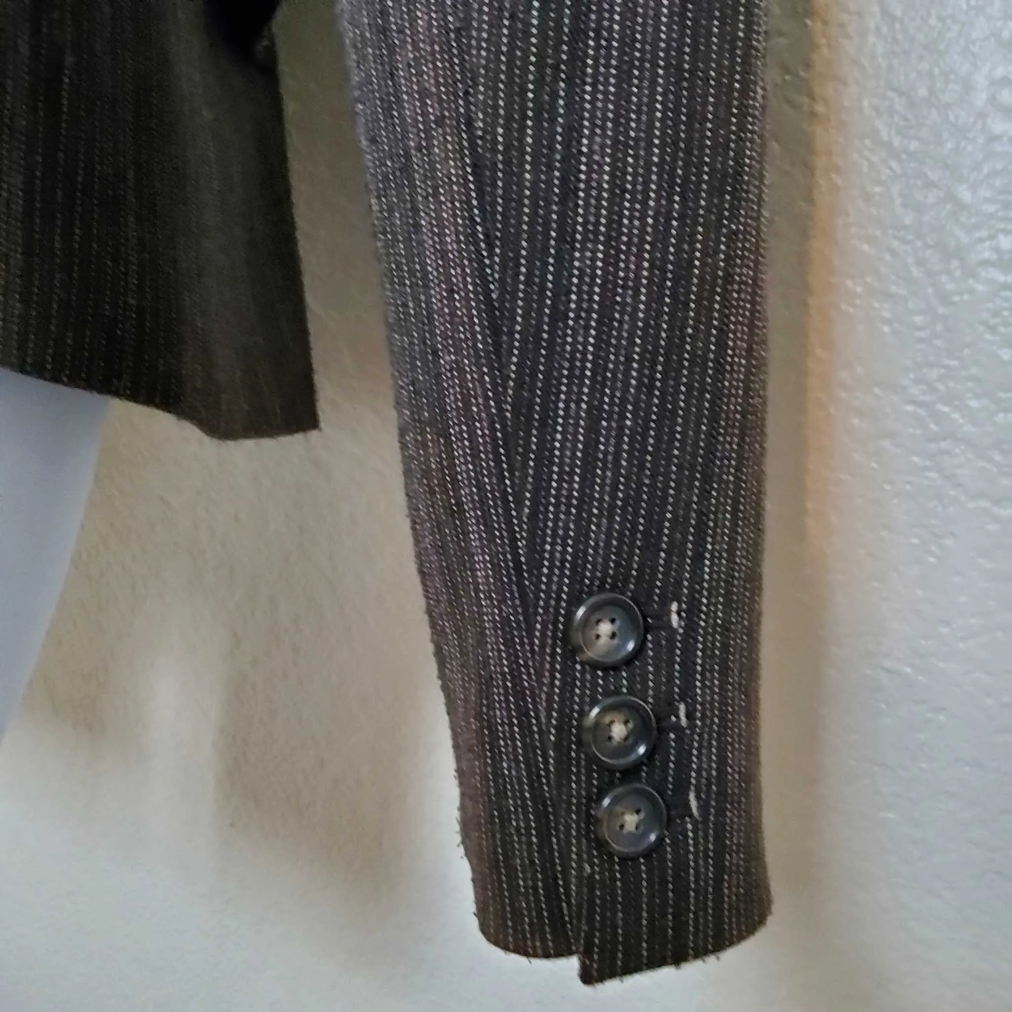 Gianni Bini Brown Pinstripe Blazer with Elbow Patches, Women's Size 8