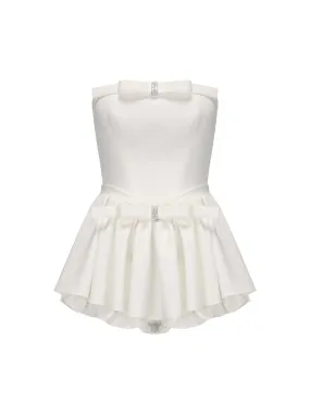 Giselle Bow Jumpsuit (White)