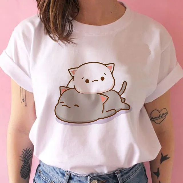 Harajuku Kawaii Casual T-Shirt - Cute Kawaii Cartoon Animal Prints | S-2XL