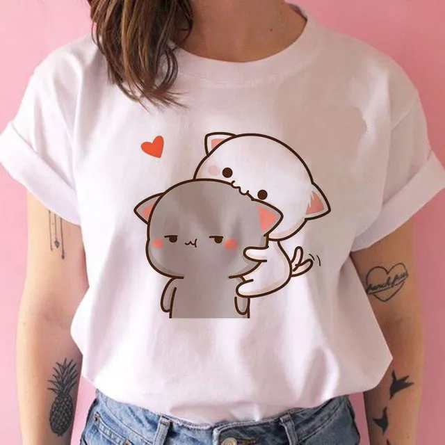 Harajuku Kawaii Casual T-Shirt - Cute Kawaii Cartoon Animal Prints | S-2XL