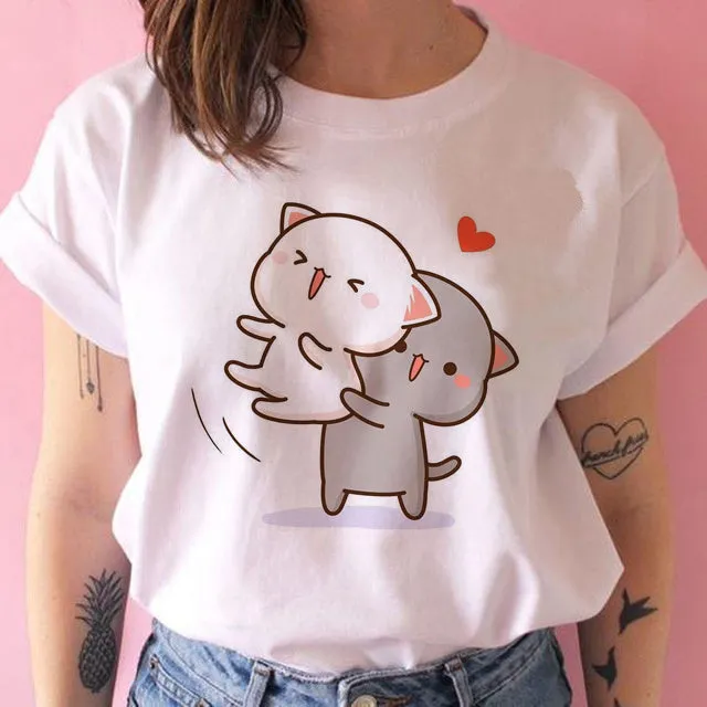 Harajuku Kawaii Casual T-Shirt - Cute Kawaii Cartoon Animal Prints | S-2XL