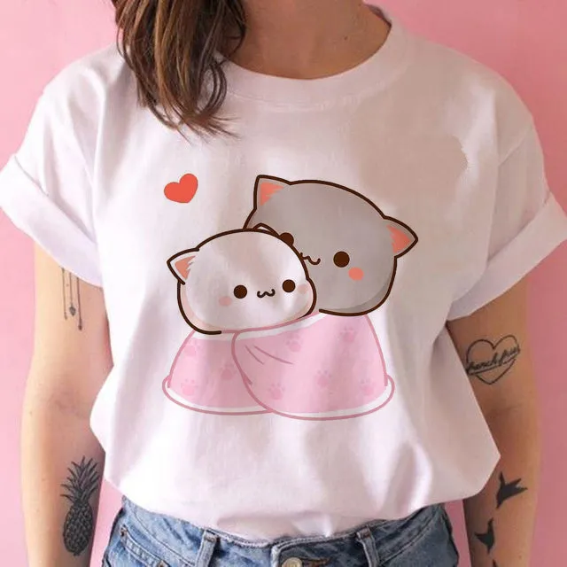 Harajuku Kawaii Casual T-Shirt - Cute Kawaii Cartoon Animal Prints | S-2XL