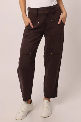 LANI HIGH RISE CROPPED CARGO PANTS DARK OAK
