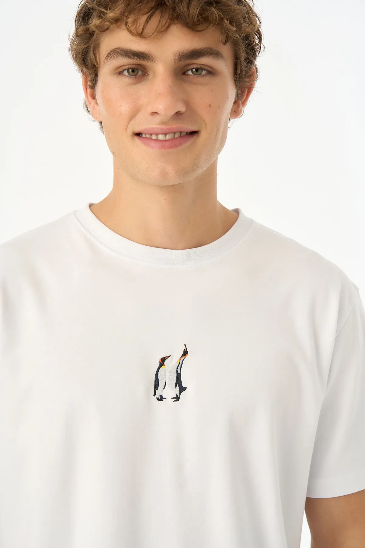 İmparator Penguen Premium T-Shirt - Beyaz