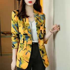 My Way Printed Blazer