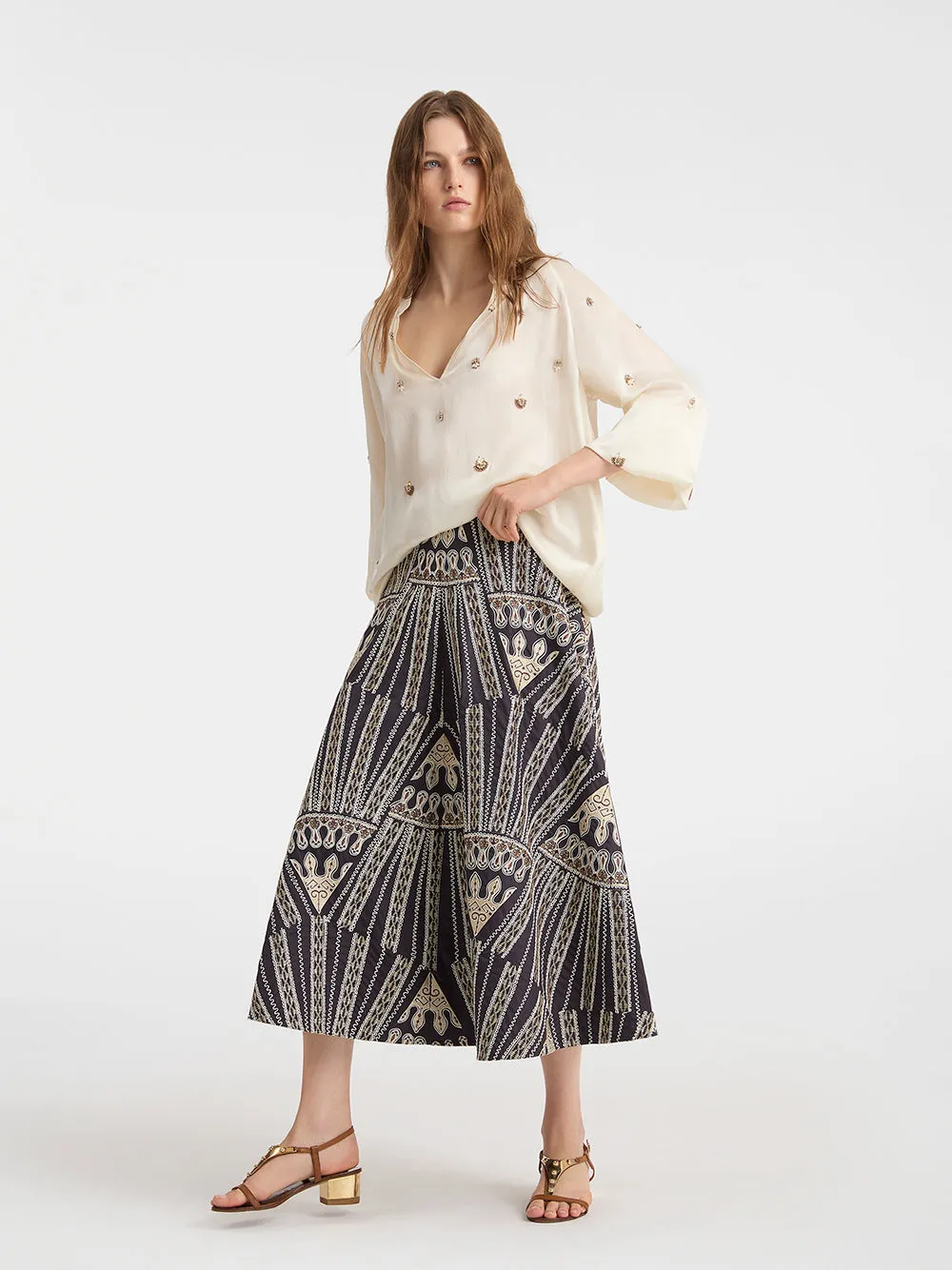 Tasha Skirt with Calliope Embroidery