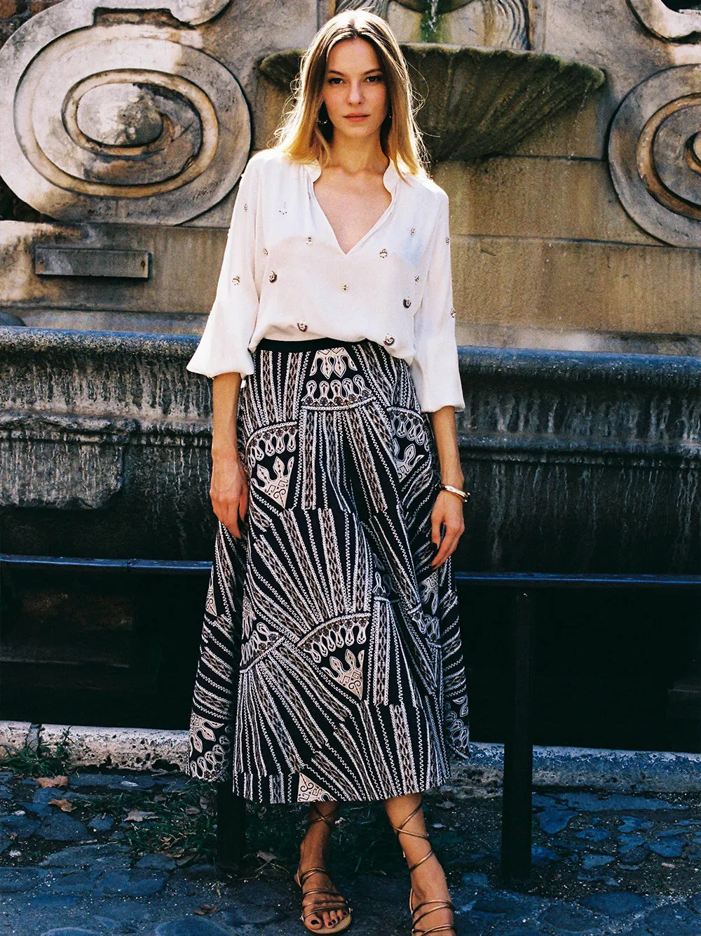 Tasha Skirt with Calliope Embroidery