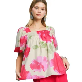 Water Color Floral Top