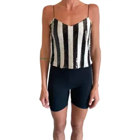 Zara Striped Sequin Cami Top